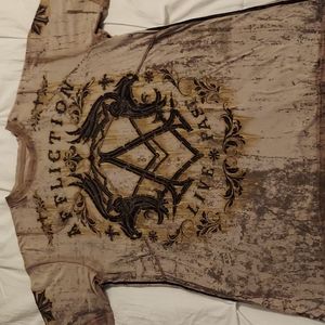 Affliction, L, tan with black